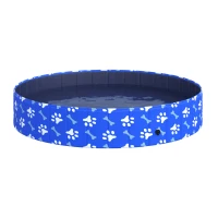 PawHut Piscine pour Chiens Pliable Bassin de Baignade Baignoire pour Chien Pataugeoire Piscine pour Chats Ø160 x 30H cm(m-7)