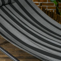 Outsunny Tumbona cama hamaca de acero y poliéster con toldo, cojín y ruedas 240x92x148 cm(m-5)