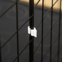 PawHut Recinto para pequeños animales parque para conejos, cobayas y roedores modular, Negro(m-5)