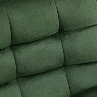 HOMCOM Set 2 Sgabelli da Bar con Schienale e Poggiapiedi Stile Nordico in Metallo e Velluto, Verde, 45x47x84cm(m-3)