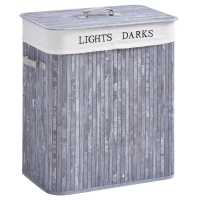 HOMCOM cesto per il bucato 52x32x63cm Grigio