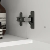 Kleankin Mobiles Badezimmer mit Waschbecken, Schrank mit 2 Türen und Soft-Close-Scharnieren, 61x40x50cm, Glänzendes Weiß(m-4)
