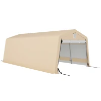 Outsunny Carpa de garaje para cochera 6,2x3,3x2,4 m acero galvanizado resistente PE alta densidad 150 g/m² impermeable anti-UV(m-1)