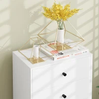 HOMCOM Kommode 5 Schubladen, hoher und schmaler Aufbewahrungsmöbel im modernen Stil für Schlafzimmer, Wohnzimmer - 47x29x95cm, weiß(m-4)