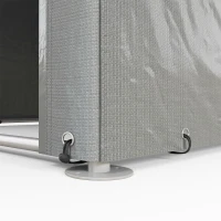 Outsunny Geräteschuppen und Garage für Fahrräder und Motorräder mit UV-beständiger Abdeckung, 1.6x2m, Hellgrau(m-3)