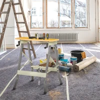 DURHAND Klappbarer Arbeits- und Spanntisch mit 4 Spannstiften, Arbeitstisch, Traglast 100 kg, 62,5x60,5x78,5cm, Grau(m-2)