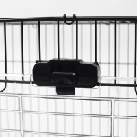 PawHut Jaula para Conejos Cobayas de Indias de Metal Negro con 2 Puertas y Bandeja Extraíble 81,2x52,7x70 cm(m-3)