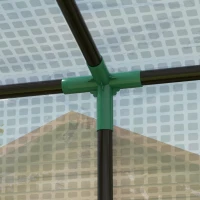 Outsunny Serra da Giardino Murale Adossata con 1 Porta Avvolgibile, Copertura PE Rinforzata, 2 Finestre, Dim, 196 L x 77 L x 197 178 H cm(m-3)