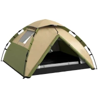 Outsunny Tienda de camping familiar 3-4 personas domo ligera ventilada impermeable 3000 mm bolsa de transporte y gancho superior(m-6)