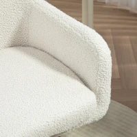 HOMCOM Silla de oficina silla de escritorio con ruedas altura ajustable asiento giratorio 360° 60x61x79-88 cm Crema(m-4)
