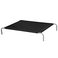 PawHut Hundebett Katzenbett XXL Komfort auf Beinen Feldbett 130L x 90B x 20H cm Mikroperforiertes Textilene Schwarz(m-1)