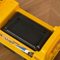 HOMCOM Kindertraktor Baggerlader 2-3 Jahre Pelleteuse mit beweglichem Arm und Greifer, Licht- und Soundeffekte PP Gelb(m-4)