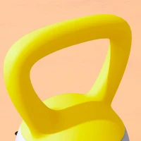 SPORTNOW Kettlebell 10kg Hantel mit rutschfester Griff für Fitness- und Krafttraining, Grau und Gelb(m-5)