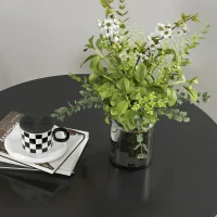 HOMCOM Table à Manger Table de Cuisine Ronde, Design Moderne, 78 cm x 78 cm x 75 cm, Noir(m-5)