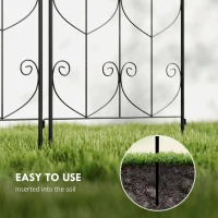 Outsunny Supporto per Piante Rampicanti, Design con Uccellini, Set di 2 Griglie da Giardino per Verdure, Vite, Fiori, in Metallo, 50 x 150 cm, Nero(m-3)