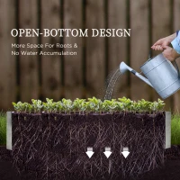Outsunny Raised Beds for Garden with Mini Greenhouse, Galvanised Outdoor Planters and Cold Grame, for Herbs and Vegetables(m-6)
