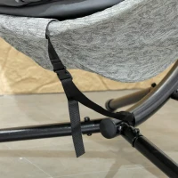 Outsunny Cesta Colgante en Forma de Huevo, Silla Colgante con Función de Balanceo y Cesta Plegable, Sillón de Jardín, Portavasos, Gris(m-5)