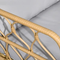 Outsunny Conjunto de salón de jardín en ratán sintético 3 piezas 2 sillones + 1 mesa baja redonda cojines incluidos(m-5)