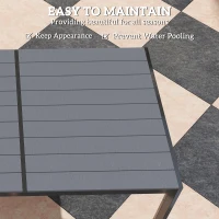 Outsunny 7 Piece Garden Dining Set, Outdoor Furniture Set with 6 Stackable Chairs and 150 cm Rectangle Table, WPC Slatted Top, Rust-Resistant Steel Frame, for Garden, Porch, Terrace(m-7)