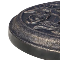 Outsunny Runder Sonnenschirmständer 9 kg Sonnenschirmständer aus Harz Rosenmuster für Terrasse Pool Ø 45,5 x 31 cm Bronze(m-4)