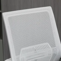 Vinsetto Silla de oficina de asiento alto ajustable 64x59x104-124 cm taburete de oficina giratorio 360° malla transpirable Grisy Blanco(m-4)