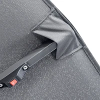 Outsunny Parasol Double avec Base en Croix et Lumières Solaires, 295x150x219cm, Gris(m-4)