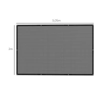 Outsunny Rechteckiges Sonnensegel 3 x 2 m Sonnenschutz mit UV-Schutz für Terrasse Garten Balkon Außenbereich, schwarz(m-3)