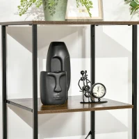 HOMCOM Mobile da Archiviazione con Ripiani e 3 Cassetti in Tessuto Pieghevoli Rimovibili, Stile Industriale, 44L x 40l x 155H cm, Marrone(m-3)