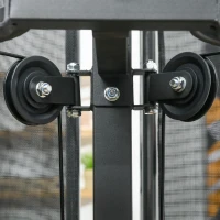 Multifunktionale Fitness-Trainingsstation, 10 Gegengewichte, 65 kg, mit Metallschutznetz(m-5)