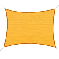 Outsunny Tenda da Sole, Tenda Solare Rettangolare 6L x 4l m, HDPE,  Giallo(m-1)