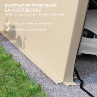 Outsunny Carport Garage Zelt 6,2L x 3,3B x 2,4H m feuerverzinkter Stahl HDPE 150 g/m² wasserdicht anti-UV(m-4)