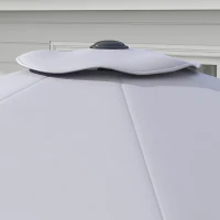 Outsunny Ersatzbezug für Sonnenschirm mit Ø295 cm aus wasserfestem grauem Polyester mit oberer Belüftungsöffnung(m-4)