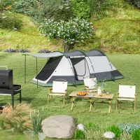 Outsunny Lote de 2 sillas de camping silla de pesca plegable - tela Oxford y estructura acero 54x59x78 cm kaki(m-5)