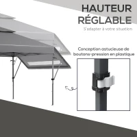 Outsunny Gazebo Pop-up da Giardino Pieghevole 5 x 3 m, Tessuto Oxford con 2 Pareti Regolabili, Sacca per Trasporto con Ruote Inclusa, Grigio(m-3)