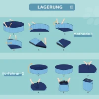 PawHut Baignoire pour Chiens Piscine pour Chiens Baignoire Pliable Piscine pour éclaboussures Piscine pour enfants Piscine pour chien Ø120 x 30H cm(m-4)