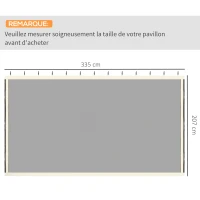Outsunny Mückennetze für Pavillon Festzelt Gartenpavillon 3,35 x 2,07 m - Set aus 4 Mückennetzen mit Reißverschluss + Haken zur Befestigung - Polyester Nylon(m-3)