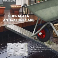 HOMCOM Rampă pentru Motociclete și Biciclete cu Sarcină Maximă 230 kg, 190x22x8 cm, Argintiu(m-6)