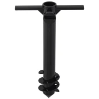 Outsunny Strand-Sonnenschirmständer - Bodenanker zum Eindrehen - Sonnenschirmbefestigung - Sonnenschirmhalter mit Schraubenspanner - ABS Schwarz(m-6)