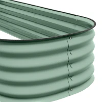 Outsunny Fioriera Rialzata da Giardino in Acciaio Modulabile per Verdure, Piante, Fiori, 240 x 62 x 30cm, Verde(m-3)