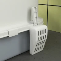 PawHut Katzentoilette, geschlossenes Katzenklo mit transluzenter Tür und Schaufel, 40,5 x 52,5 x 42,5 cm, Grau(m-4)