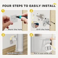 PawHut Retractable Stair Gate Extends Up to 140 cm Wide, Dog Gate for Doorways, Stairways, Hallways, Grey(m-6)