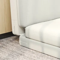 HOMCOM Sofá cama convertible 1 plaza sillón perezoso sofá cama de terciopelo para invitados salón 75x268x18 cm Crema(m-5)