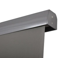 Outsunny Paravento Verticale per Balcone, Antivento, Paraspruzzi, con Manovella, in Tessuto di Poliestere e Alluminio, 250 x 160 cm, Grigio(m-3)