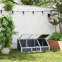 PawHut Box per Tartarughe, Habitat per Tartarughe all'Aperto, Design senza fondo, Facile da Aprire, Grigio Chiaro(m-2)