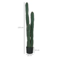 Outsunny Cactus artificial de gran tamaño planta artificial de gran realismo 18x120 cm color Verde(m-3)