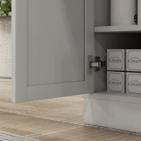 HOMCOM Armario microondas para cocina con espacio abierto 1 cajón y armario 2 puertas 61x35x125,4 cm Blanco(m-5)