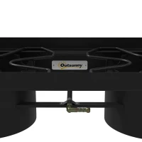 Outsunny Fornello con 2 Bruciatori a Gas Propano Portatile 150.000 BTU/h con 2 Piedi Rimovibili per Esterno, Campeggio, Metallo Fuso, Nero(m-3)