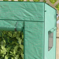 Outsunny Serra da Giardino a Murale Adossata con 1 Porta a Scomparsa, Telo PE Rinforzato, 2 Finestre, 196L x 77l x 197/178H cm, Verde(m-4)