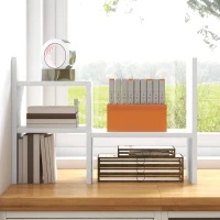 HOMCOM Estantería de escritorio modulable organizador de escritorio multifuncional 2 piezas MDF Blanco(m-5)