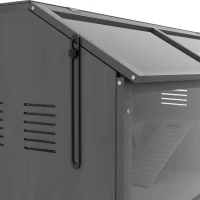 PawHut Gabbia per Piccoli Animali, per Roditori, in Legno di Pino, 100 cm x 52 cm x 50 cm, Grigio(m-4)